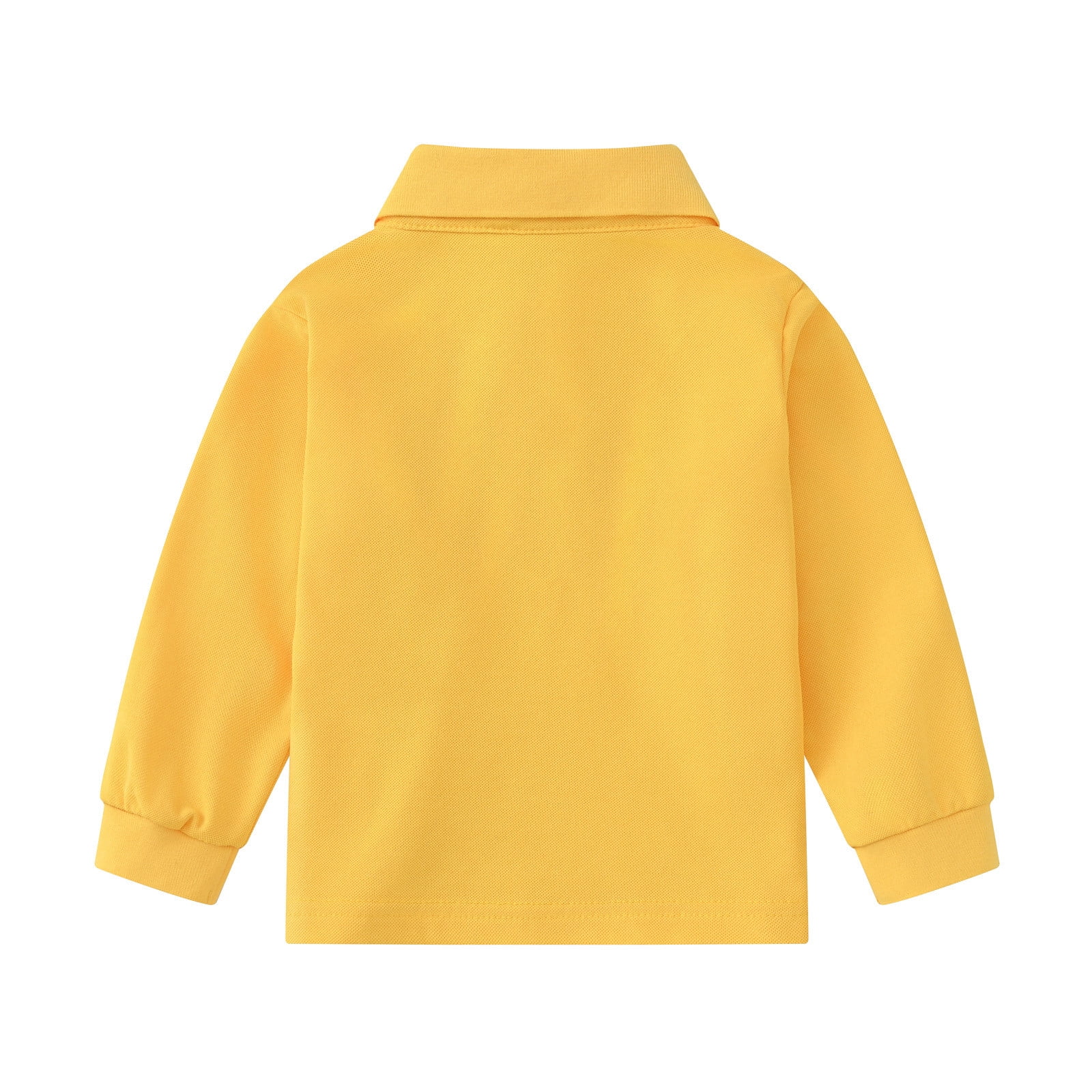 Boys' and Toddler Polo Shirt Long Sleeve Polo Collared Shirt Solid Color Shirt for Little Boys 5-6 Years