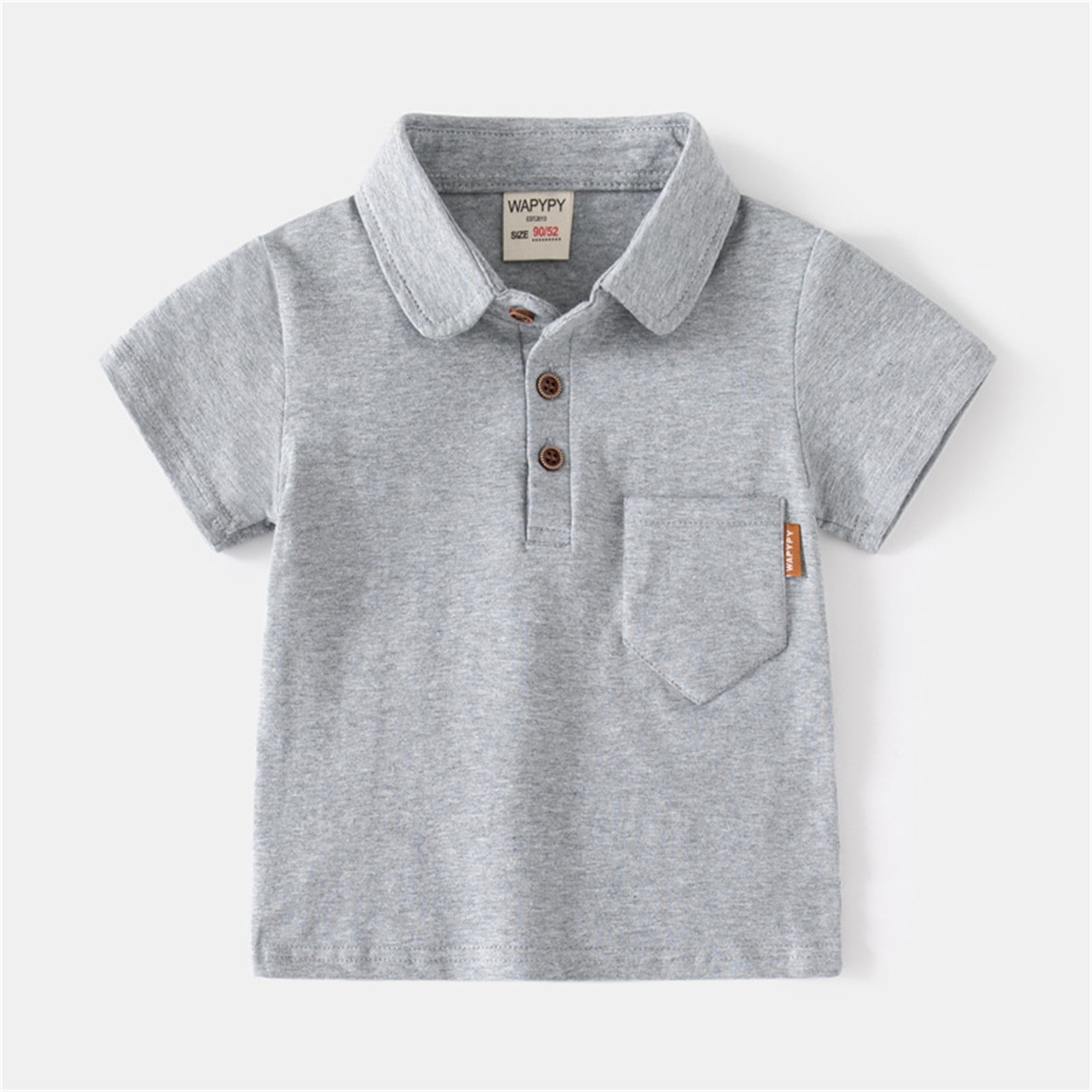 Gibobby Boys' School Uniform Short Sleeve Polo Shirt, Button Closure - Moisture Wicking Stretch Sport Shirts for Kids and Teens(Beige,12-18 Months)