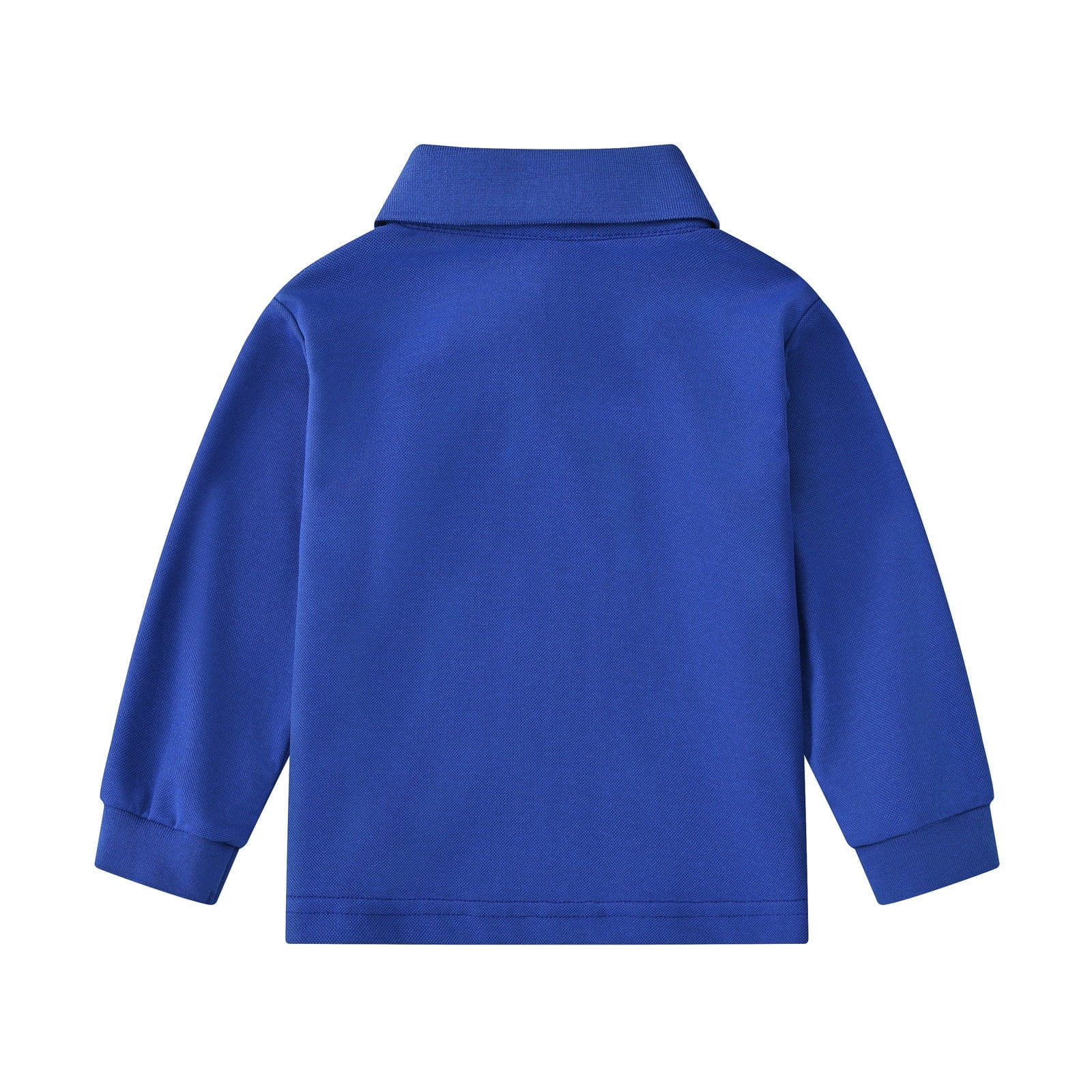 Boys' and Toddler Polo Shirt Long Sleeve Polo Collared Shirt Solid Color Shirt for Little Boys 5-6 Years