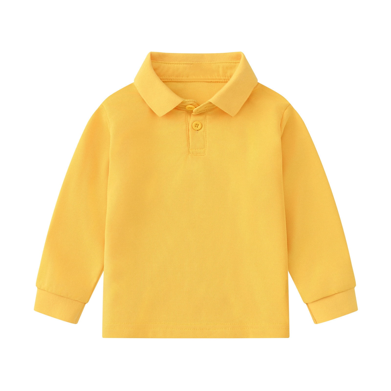 Boys' and Toddler Polo Shirt Long Sleeve Polo Collared Shirt Solid Color Shirt for Little Boys 5-6 Years