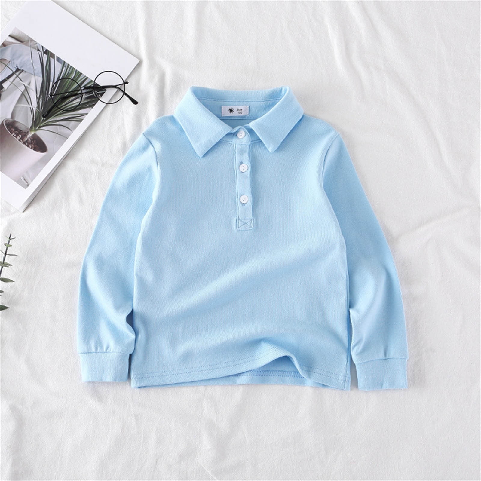 Boys Polo Shirt Casual Comfy Collared Shirts Warm Long Sleeve Shirts Boys Christmas Polo for Teen Boys 4-5 Years
