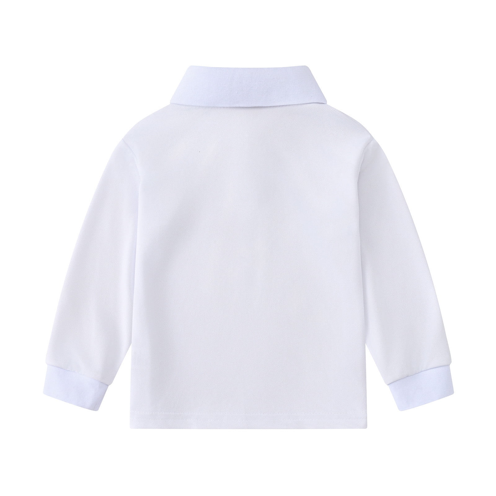 Boys' and Toddler Polo Shirt Long Sleeve Polo Collared Shirt Solid Color Shirt for Little Boys 5-6 Years