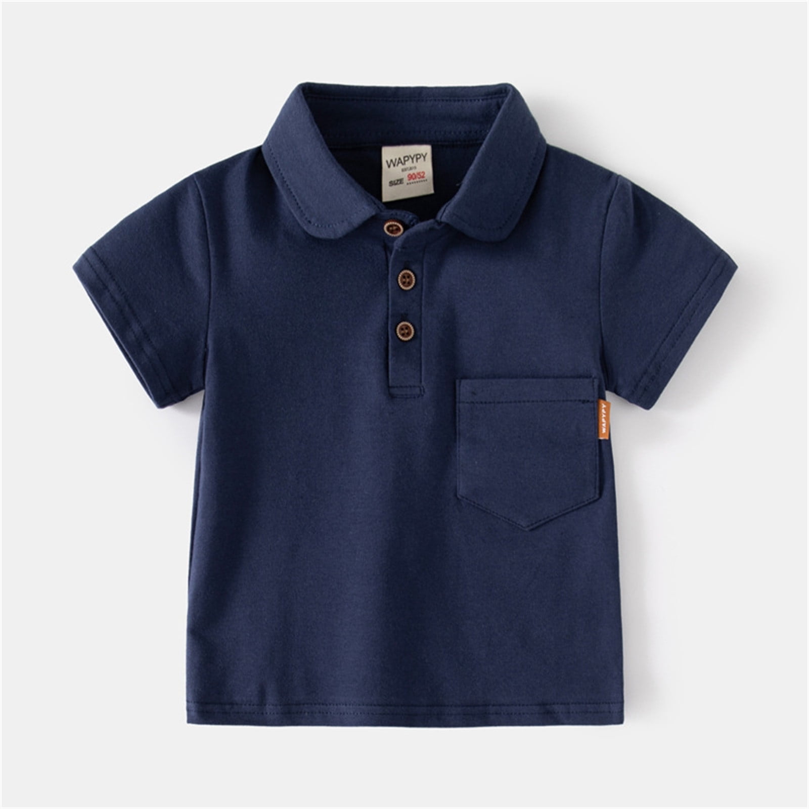 Gibobby Boys' School Uniform Short Sleeve Polo Shirt, Button Closure - Moisture Wicking Stretch Sport Shirts for Kids and Teens(Beige,12-18 Months)