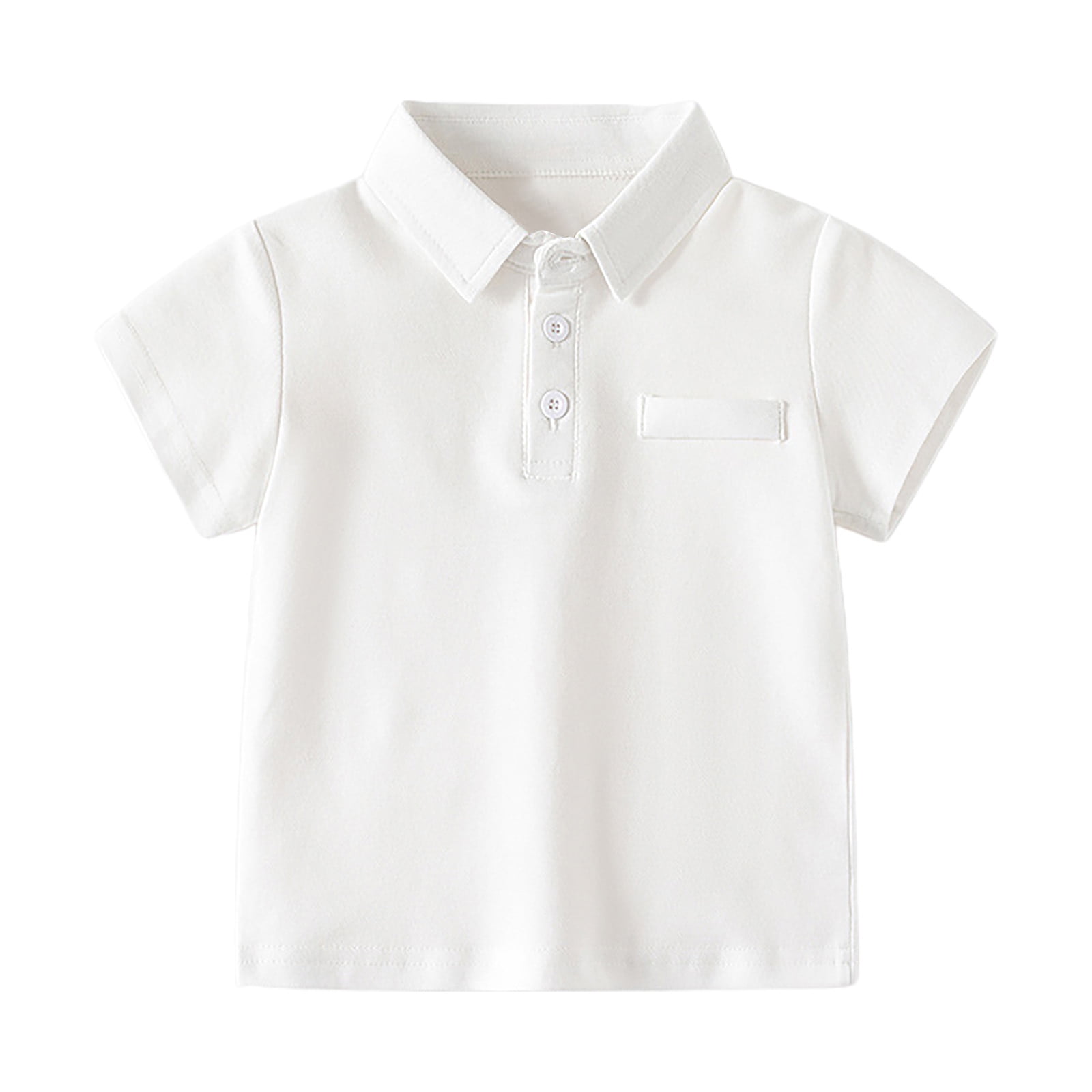 Gibobby Boys' School Uniform Short Sleeve Polo Shirt, Button Closure - Moisture Wicking Stretch Sport Shirts for Kids and Teens(Beige,12-18 Months)