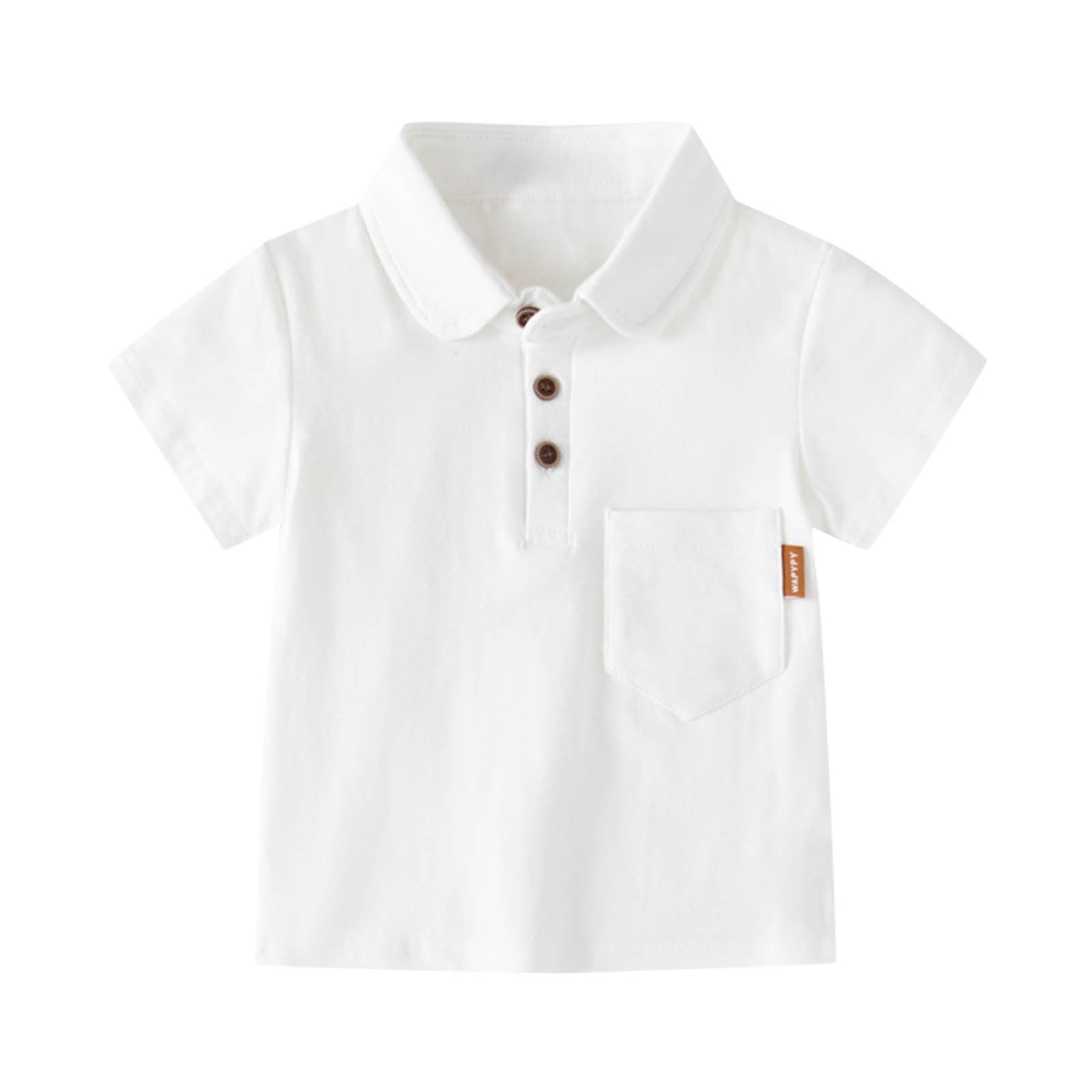 Gibobby Boys' School Uniform Short Sleeve Polo Shirt, Button Closure - Moisture Wicking Stretch Sport Shirts for Kids and Teens(Beige,12-18 Months)