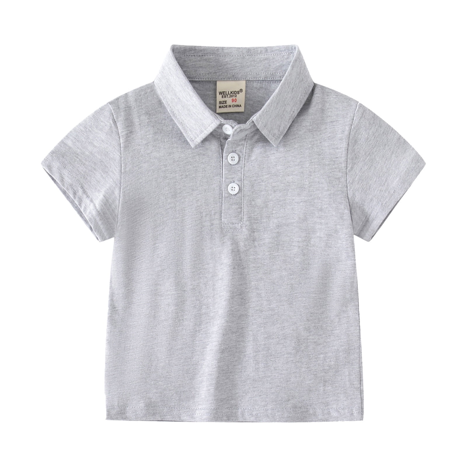 Gibobby Boys' School Uniform Short Sleeve Polo Shirt, Button Closure - Moisture Wicking Stretch Sport Shirts for Kids and Teens(Beige,12-18 Months)