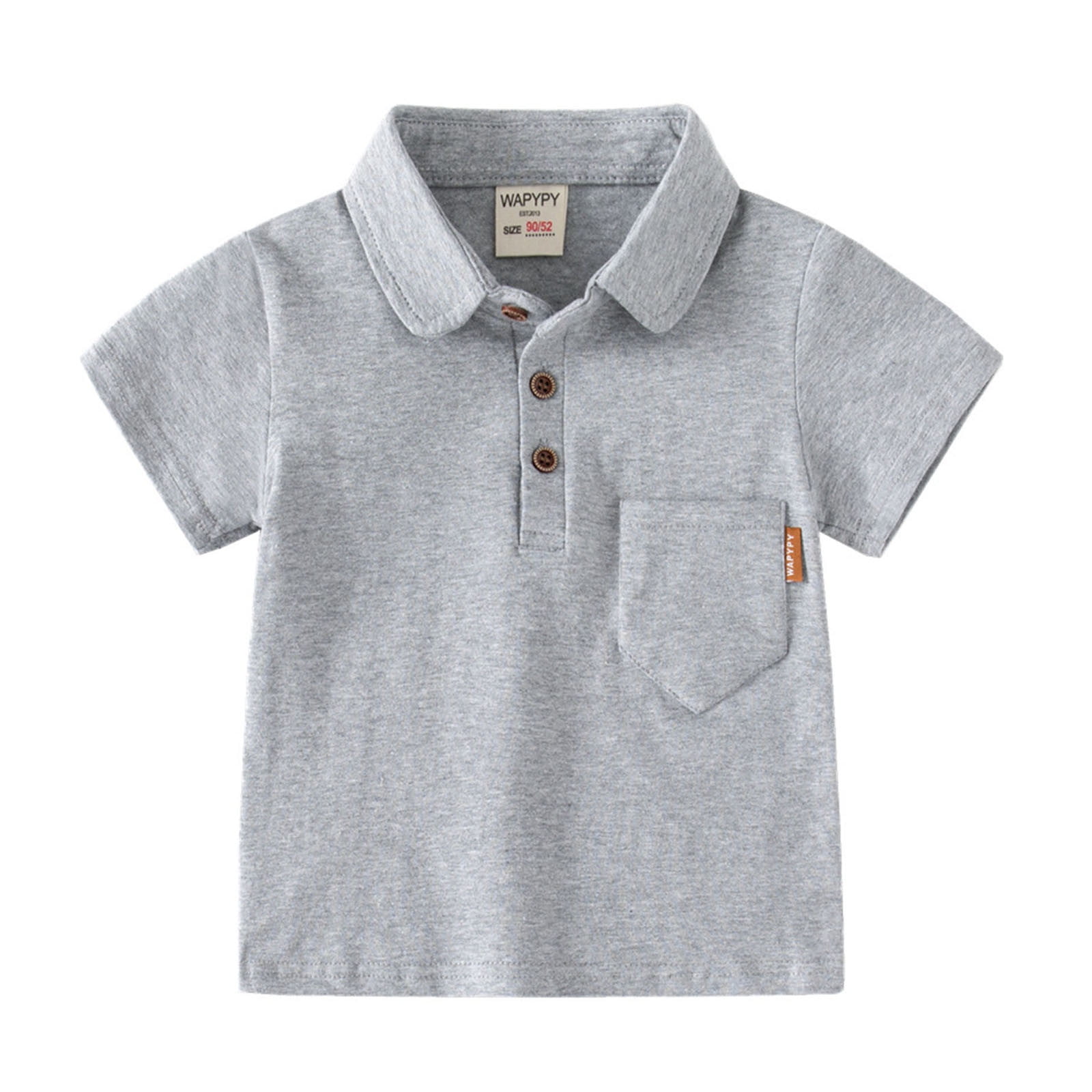Gibobby Boys' School Uniform Short Sleeve Polo Shirt, Button Closure - Moisture Wicking Stretch Sport Shirts for Kids and Teens(Beige,12-18 Months)