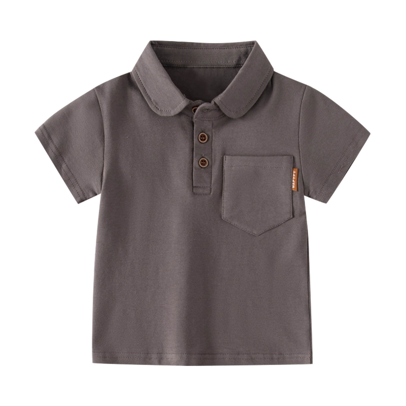 Gibobby Boys' School Uniform Short Sleeve Polo Shirt, Button Closure - Moisture Wicking Stretch Sport Shirts for Kids and Teens(Beige,12-18 Months)