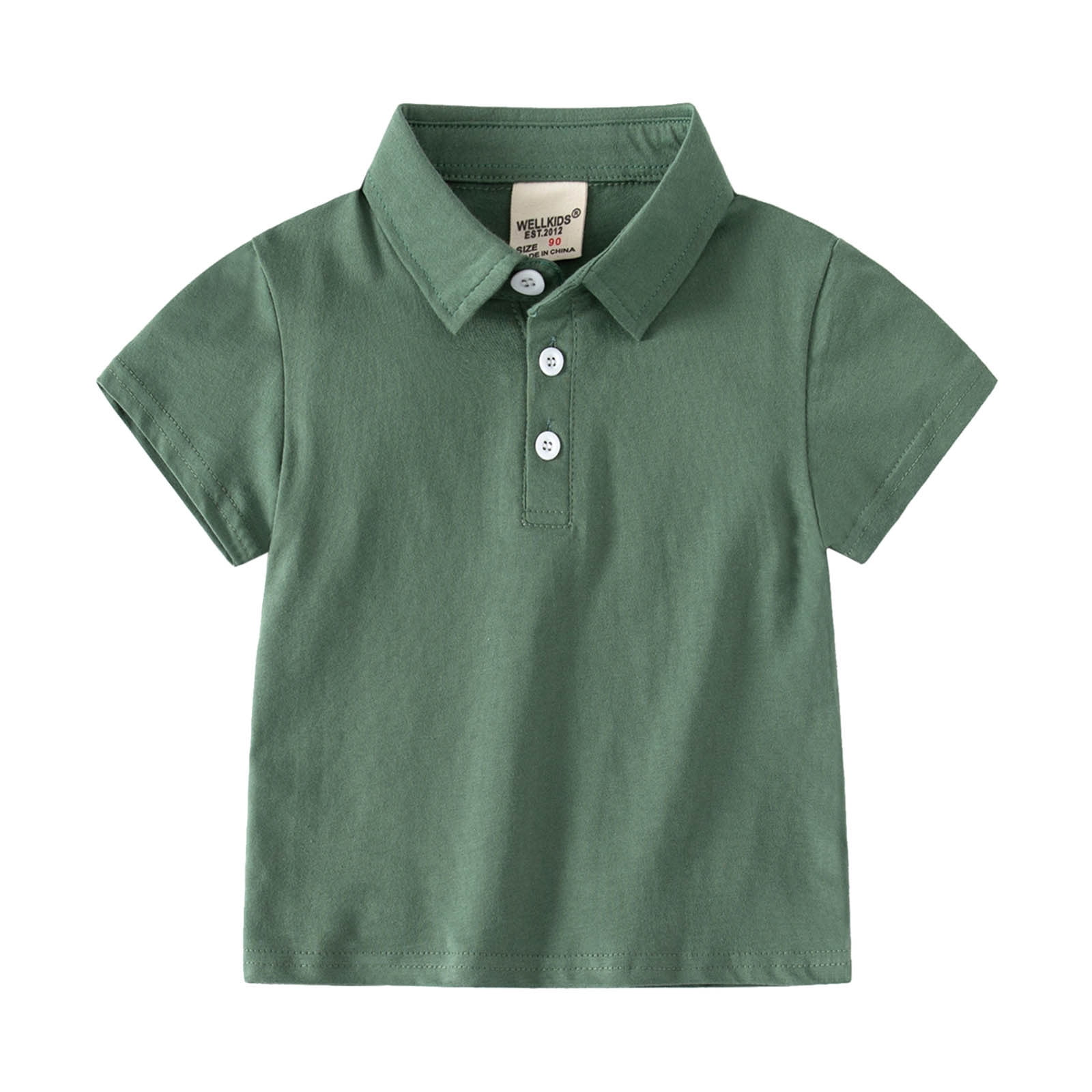 Gibobby Boys' School Uniform Short Sleeve Polo Shirt, Button Closure - Moisture Wicking Stretch Sport Shirts for Kids and Teens(Beige,12-18 Months)