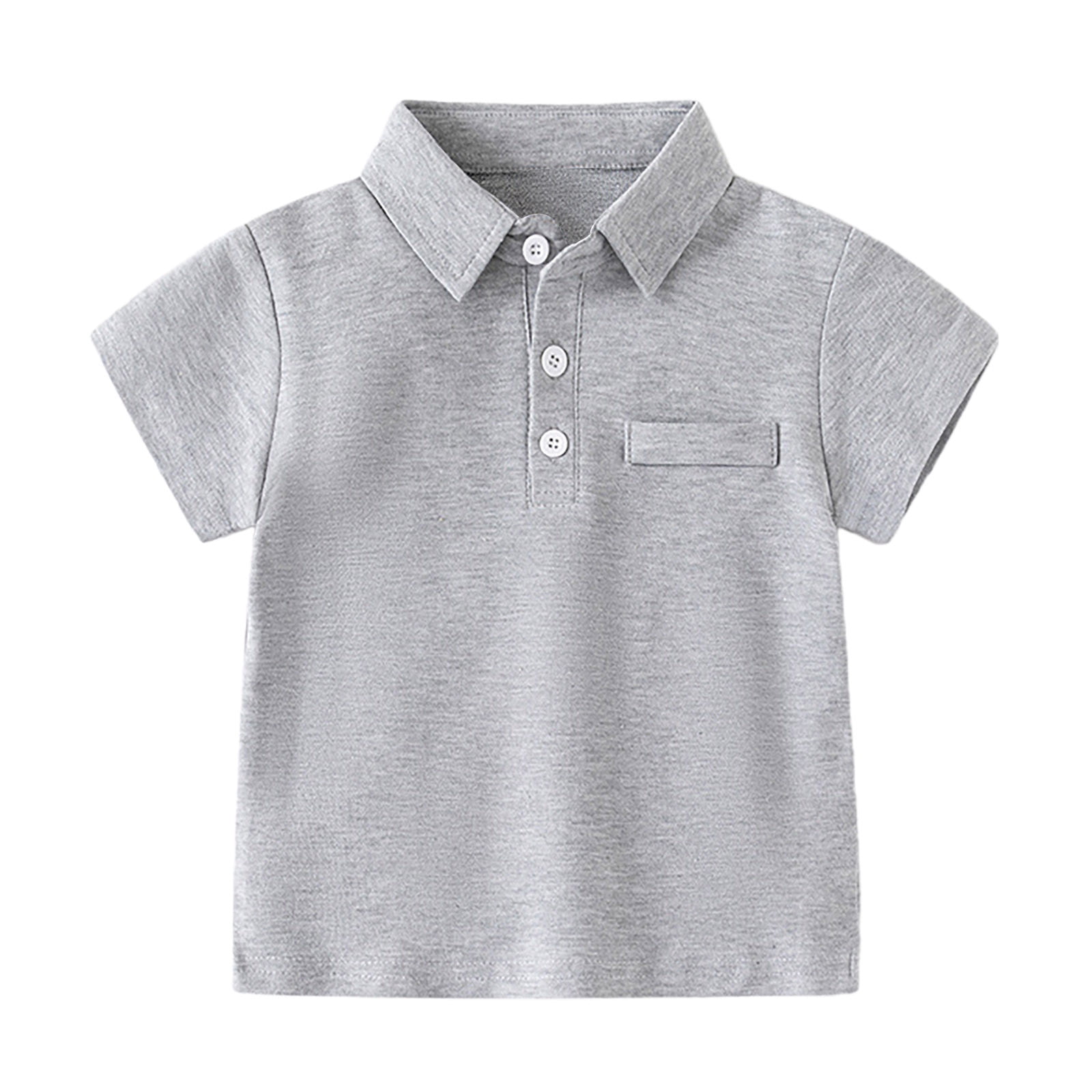 Gibobby Boys' School Uniform Short Sleeve Polo Shirt, Button Closure - Moisture Wicking Stretch Sport Shirts for Kids and Teens(Beige,12-18 Months)