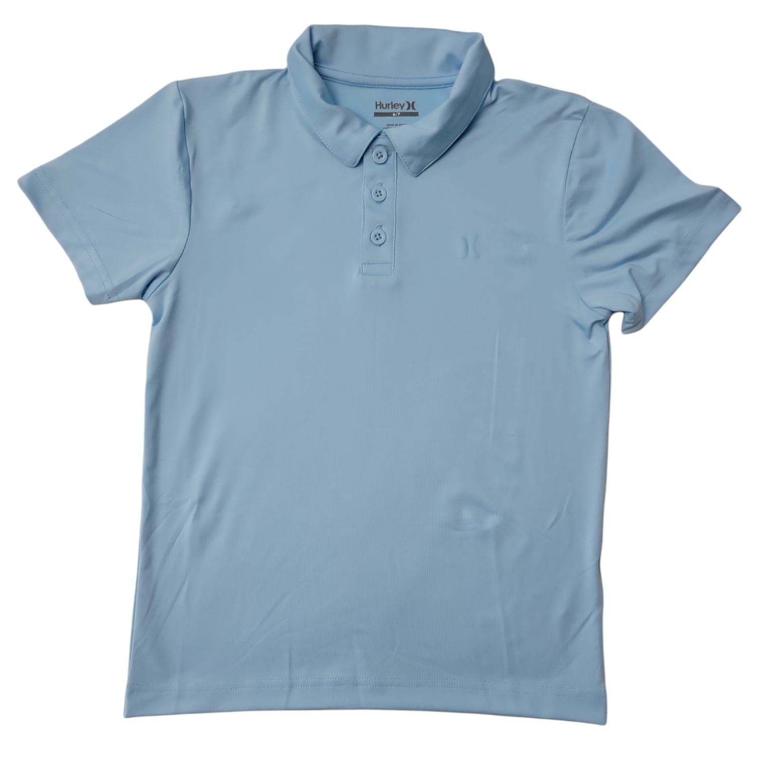 Hurley Boys Performance Short Sleeve 3-Button Comfortable Jersey Stretch Polo (Black, XL (14/16))