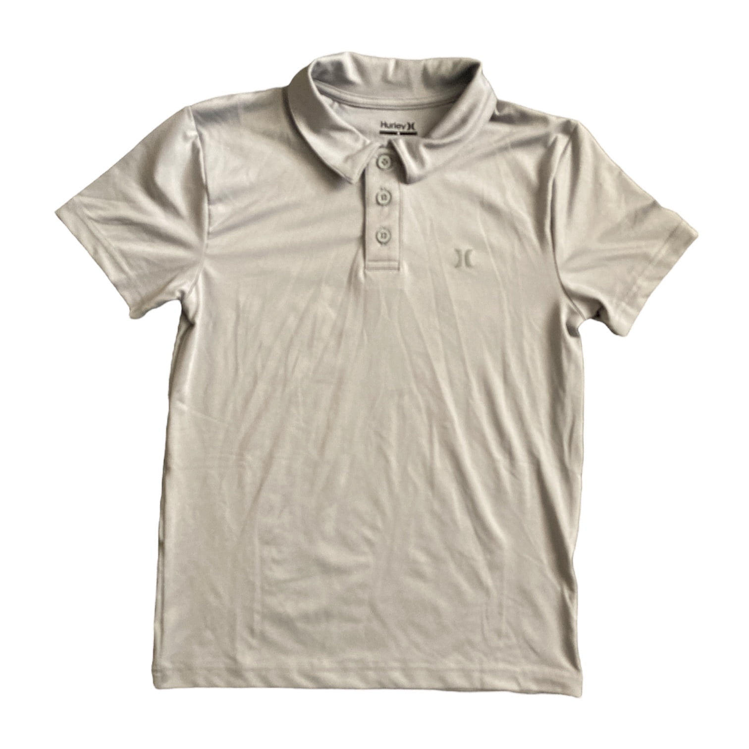 Hurley Boys Performance Short Sleeve 3-Button Comfortable Jersey Stretch Polo (Black, XL (14/16))